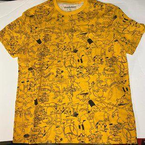 Nicklodeon Mens Yellow Short Sleeve Crew Neck Pullover T Shirt Size Large
